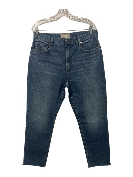 Everlane Denim - Everlane The Cheeky Jeans Women’s 31 Blue Cotton High Rise Straight Raw Hem